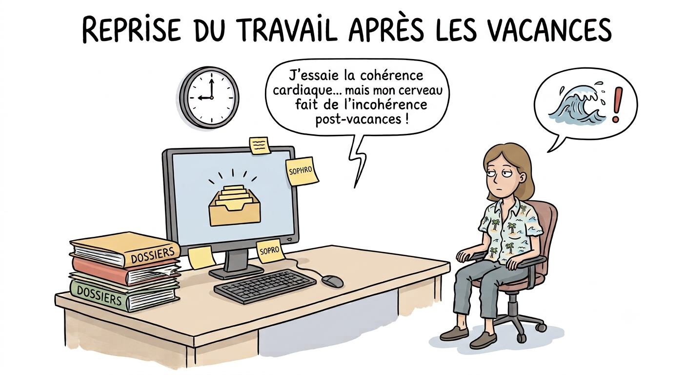 Lire la suite à propos de l’article Reprise travail après vacances : conseils sophrologie & QVCT